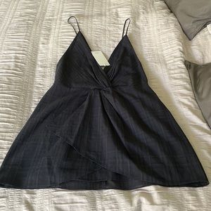 Wilfred “pursuit” dressy tank/ cami Black plaid pattern- Japanese fabric